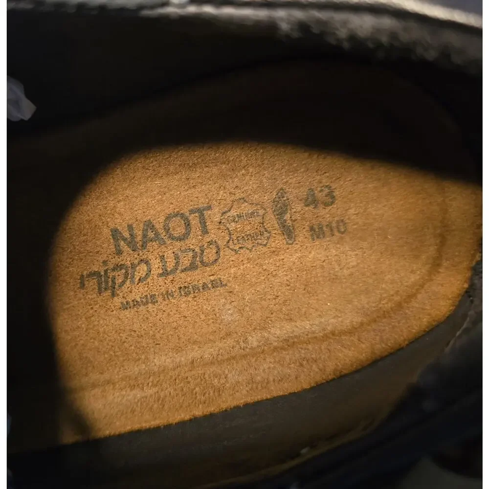 Naot Chief Oxford Shoes Black Nubuck Leather Mens 9.5/10 EU 43 Business Casual